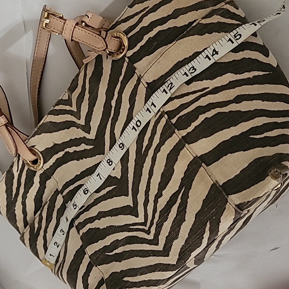 Michael Kors Zebra Pattern Shoulder Bag - Brown and Cream - Picture 11 of 14